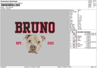 Bruno Dog Embroidery File 6 sizes