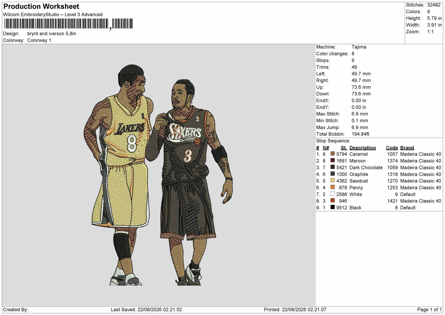 Players Brynt Embroidery Machine Design File 6 sizes
