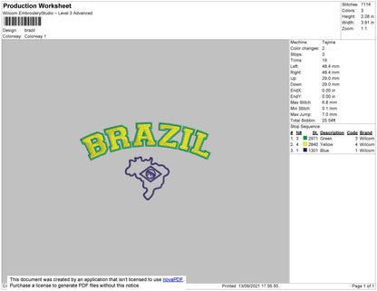 Brazil Embroidery File 4 size