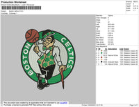 Boston Celtics Embroidery File 4 size