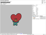 Bts Chimmy Embroidery File 4 size