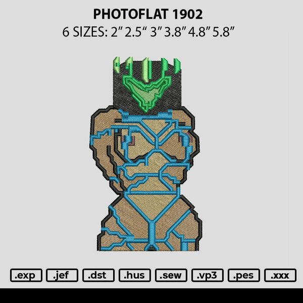 Photoflat 1901a Embroidery File 6 sizes