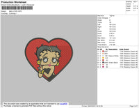 Betty Boop Love Embroidery File 3 size