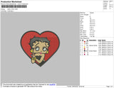 Betty Boop Love Embroidery File 3 size