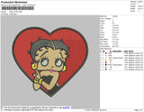 Betty Boop Love Embroidery File 3 size