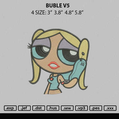 Bubble V5 Embroidery Machine Design File 4 size