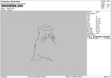 Cat Outline 1110 Embroidery File 6 sizes