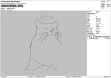 Cat Outline 1110 Embroidery File 6 sizes