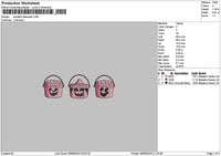 Bucketshalloween Embroidery File 6 sizes