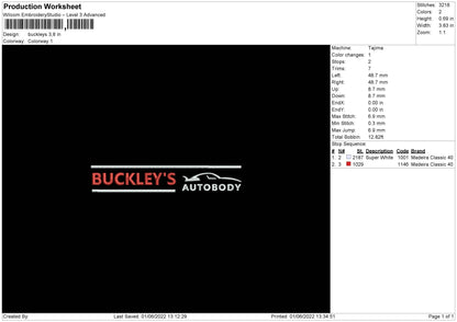 Buckleys Embroidery Machine Design File 5 size