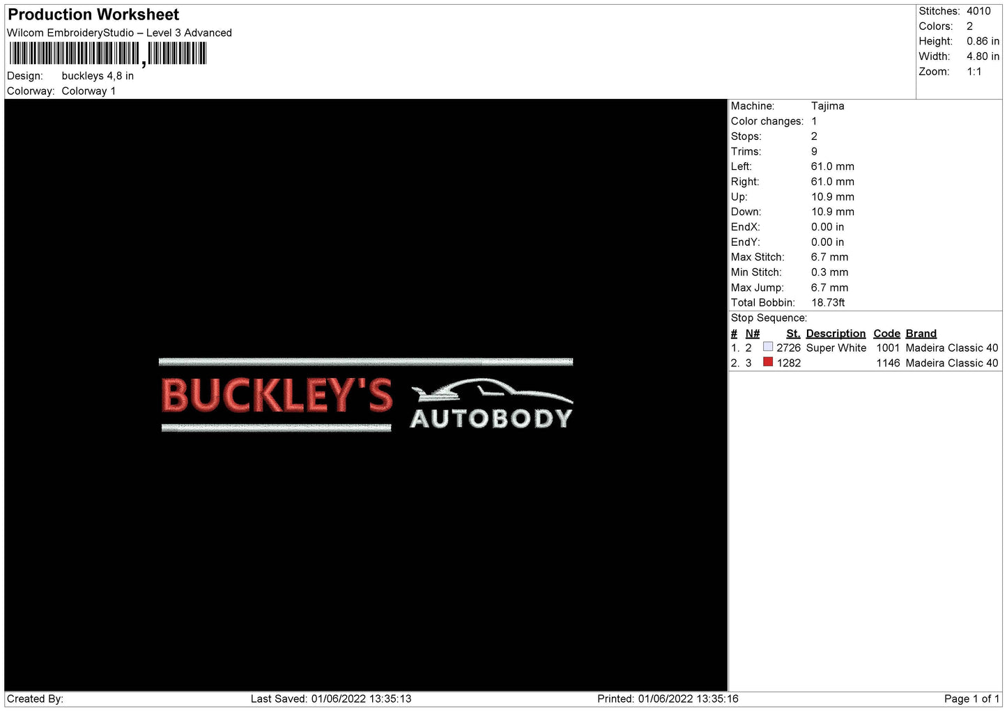 Buckleys Embroidery Machine Design File 5 size