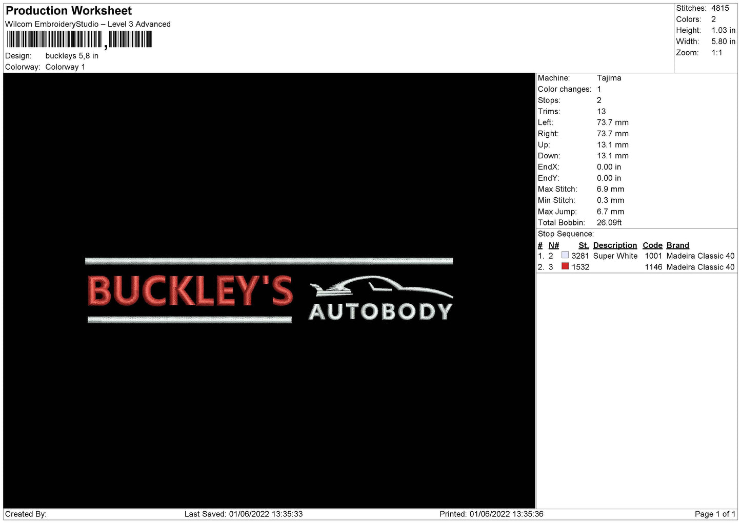 Buckleys Embroidery Machine Design File 5 size