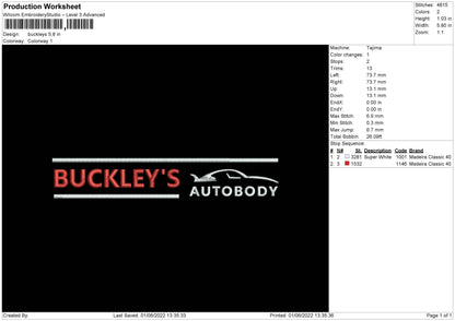 Buckleys Embroidery Machine Design File 5 size