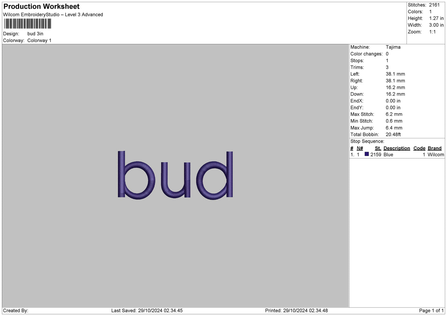 Budtext Embroidery FIle 6 sizes