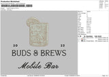 Buds And Brews V2 Embroidery File 6 sizes