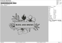 Buds And Brew Embroidery File 6 sizes