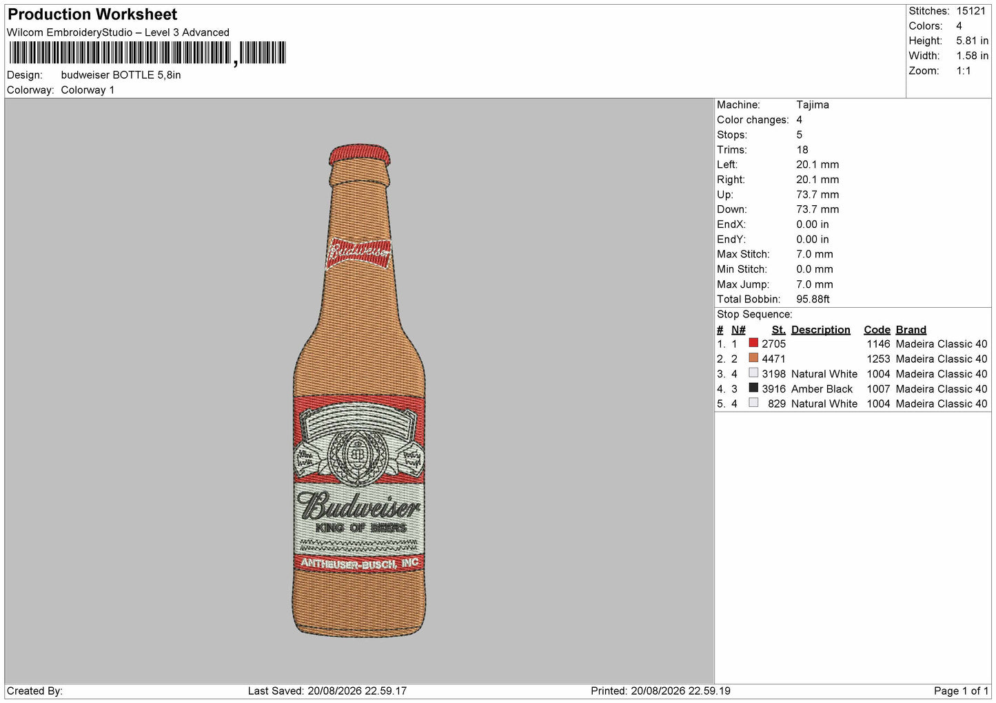 Bottle 2008 Embroidery Machine Design File 6 sizes