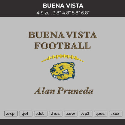 Buena Vista Embroidery Design File 4 size