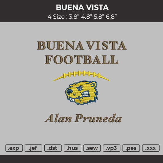 Buena Vista Embroidery Design File 4 size