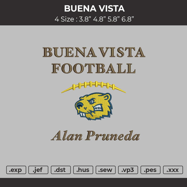 Buena Vista Embroidery File 4 size