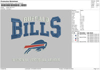 Bills Text Embroidery File 6 sizes