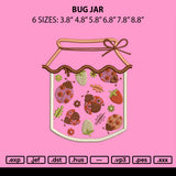 Bug Jar Embroidery Machine Design File 6 sizes