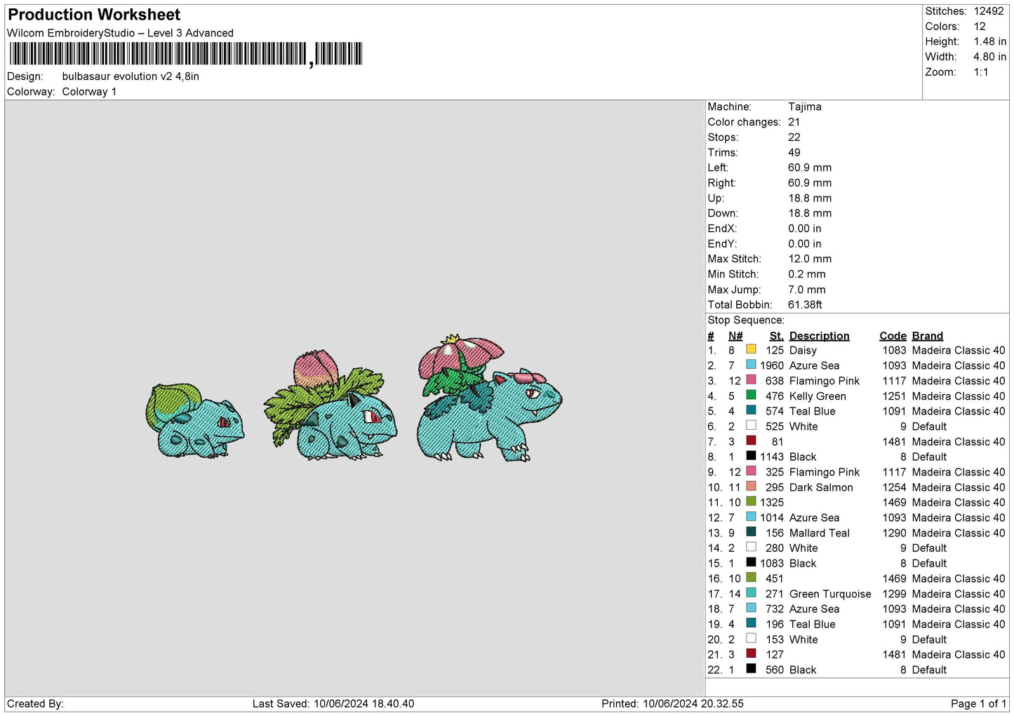 Bulbaevo V2 Embroidery File 6 sizes