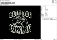 Buldog Boxing Embroidery File 6 sizes