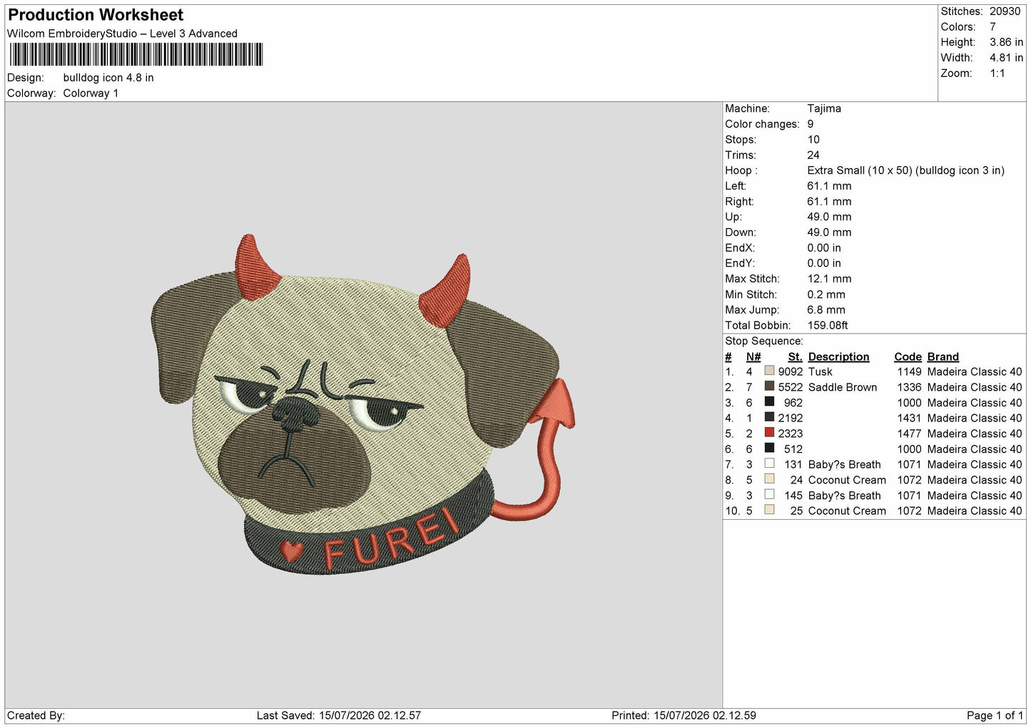 Dog Icon 1507 Embroidery Machine Design File 6 sizes