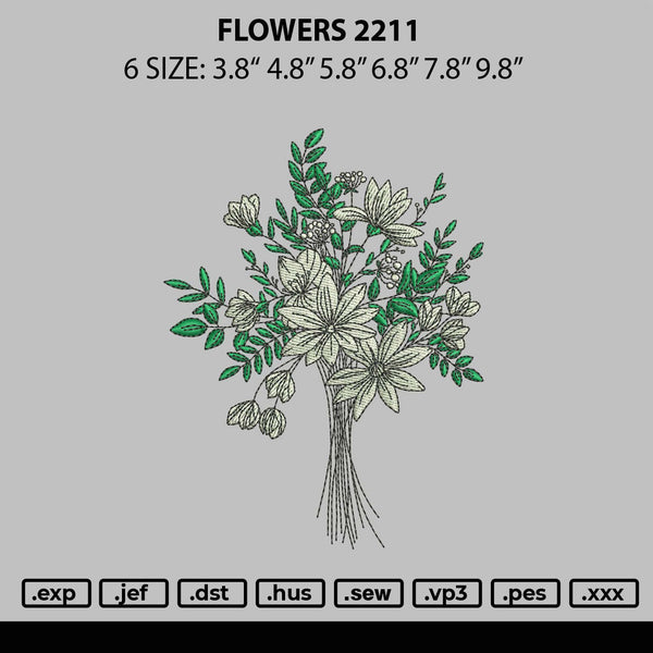 Flowers 2211 Embroidery File 6 sizes