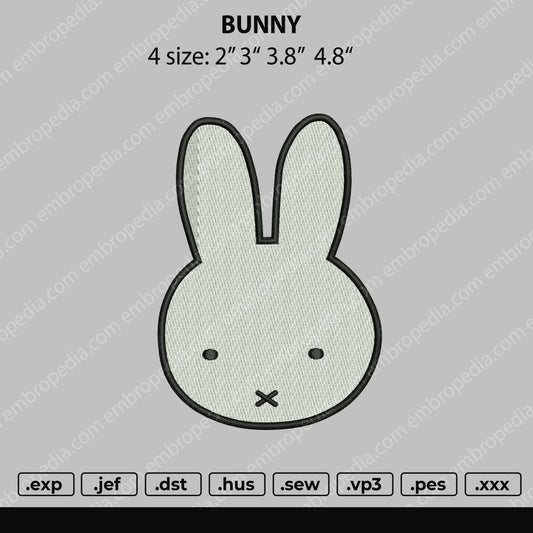 Bunny Embroidery Design File 4 size