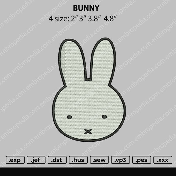 Bunny Embroidery File 4 size