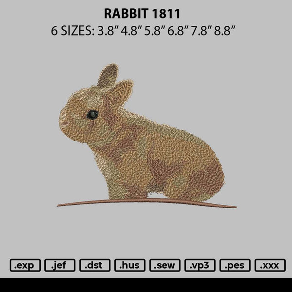 Rabbit 1811 Embroidery File 6 sizes