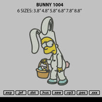 Bunny 1004 Embroidery File 6 sizes