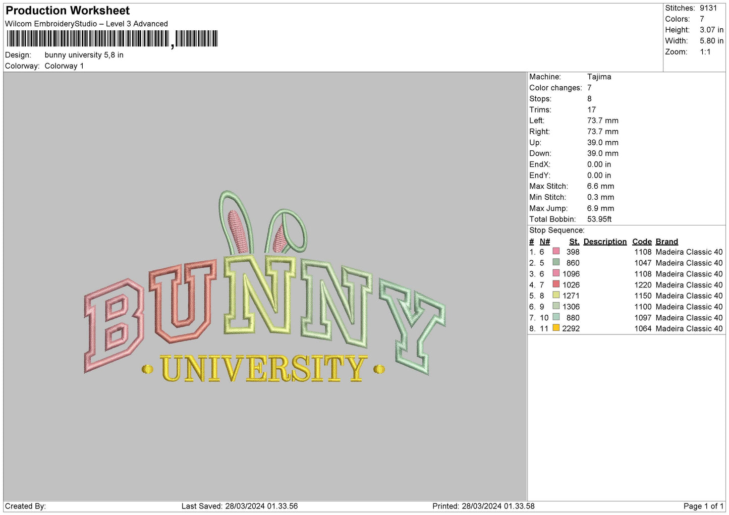 Bunnytext 03 Embroidery Mahcine Design File 6 sizes