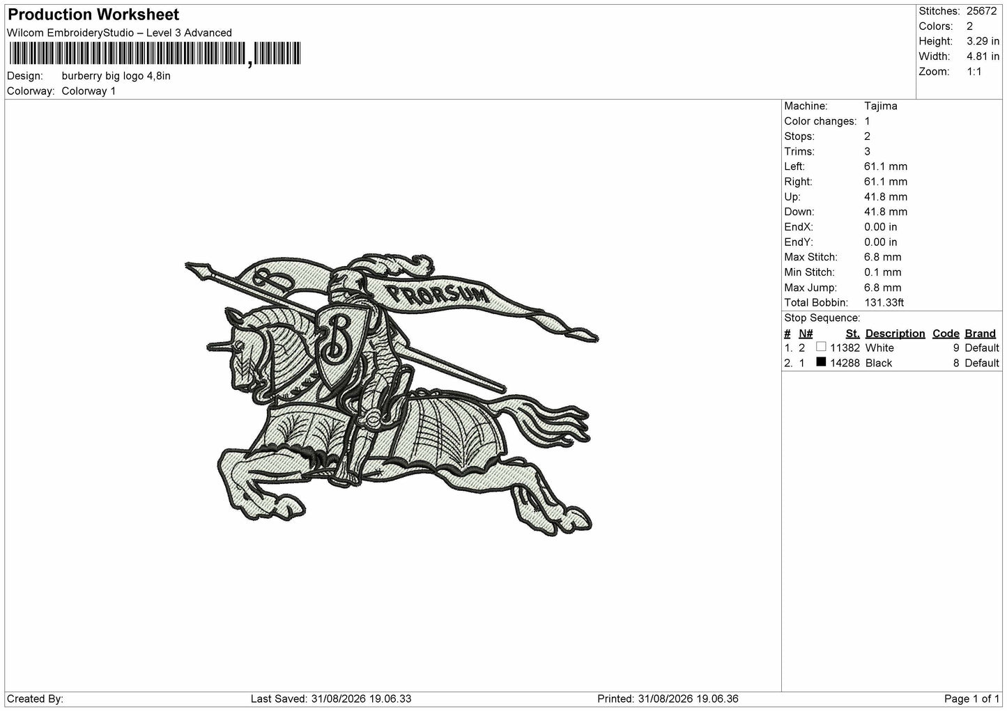 Horse Outline 3108 Embroidery Machine Design File 6 sizes