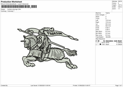 Horse Outline 3108 Embroidery Machine Design File 6 sizes