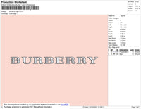 Burberry Logo Embroidery File 4 size