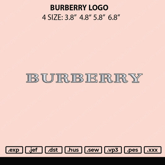Burberry Logo Embroidery Machine Design File 4 size