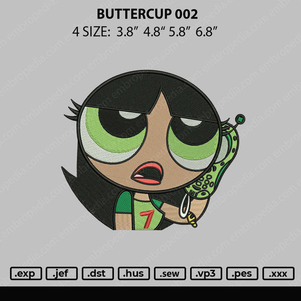 Buttercup 002 Embroidery File 4 size