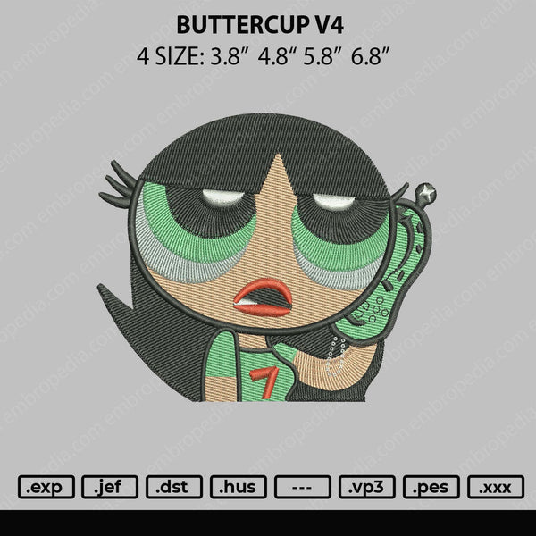 Buttercup V4 Embroidery File 4 size