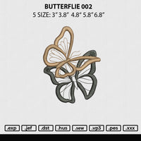 Butterflies 002 Embroidery File 5 sizes