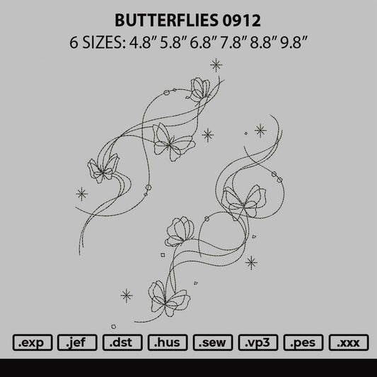 Butterflies 0912 Embroidery File 6 sizes