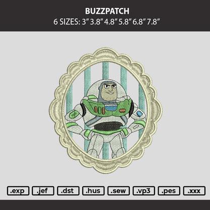 Buzzpatch Embroidery Machine Design File 6 sizes