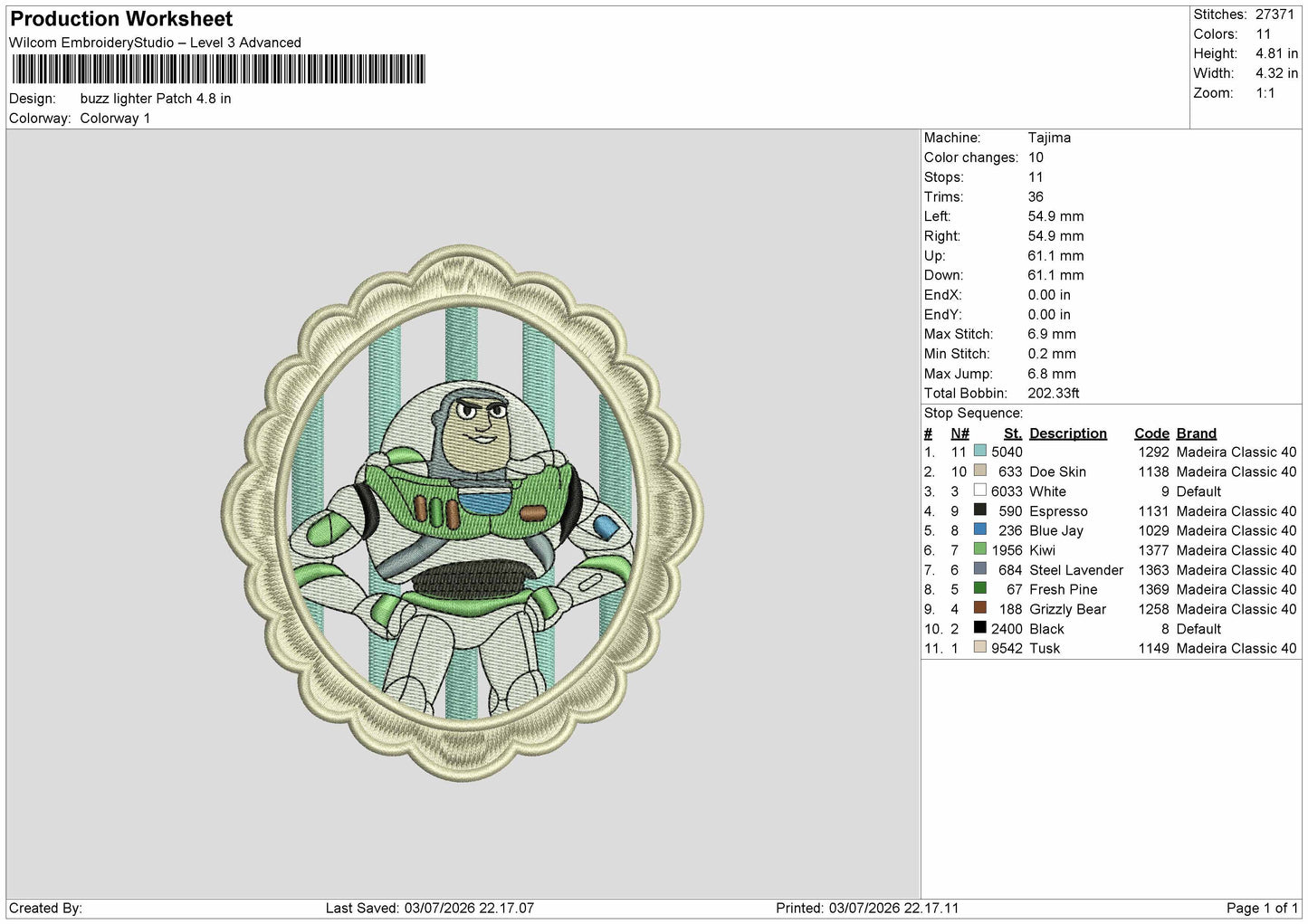 Buzzpatch Embroidery Machine Design File 6 sizes