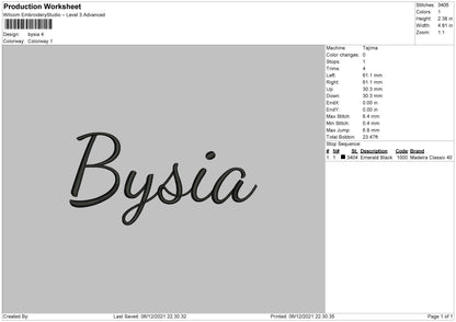 Bysia Embroidery Machine Design File 5 size