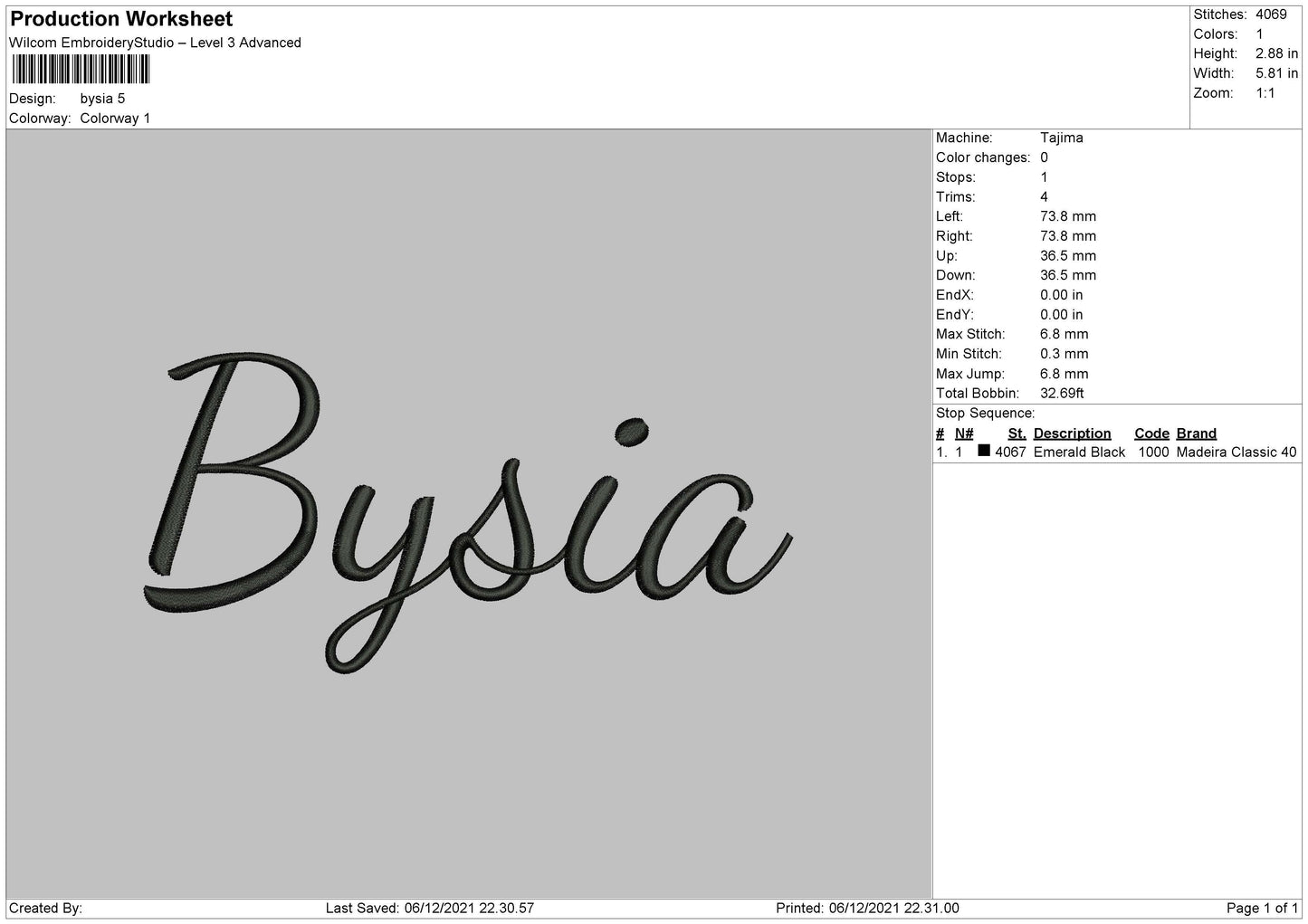 Bysia Embroidery Machine Design File 5 size