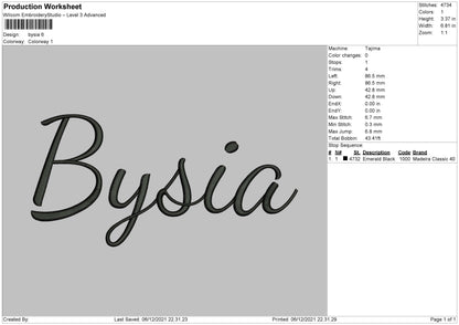 Bysia Embroidery Machine Design File 5 size