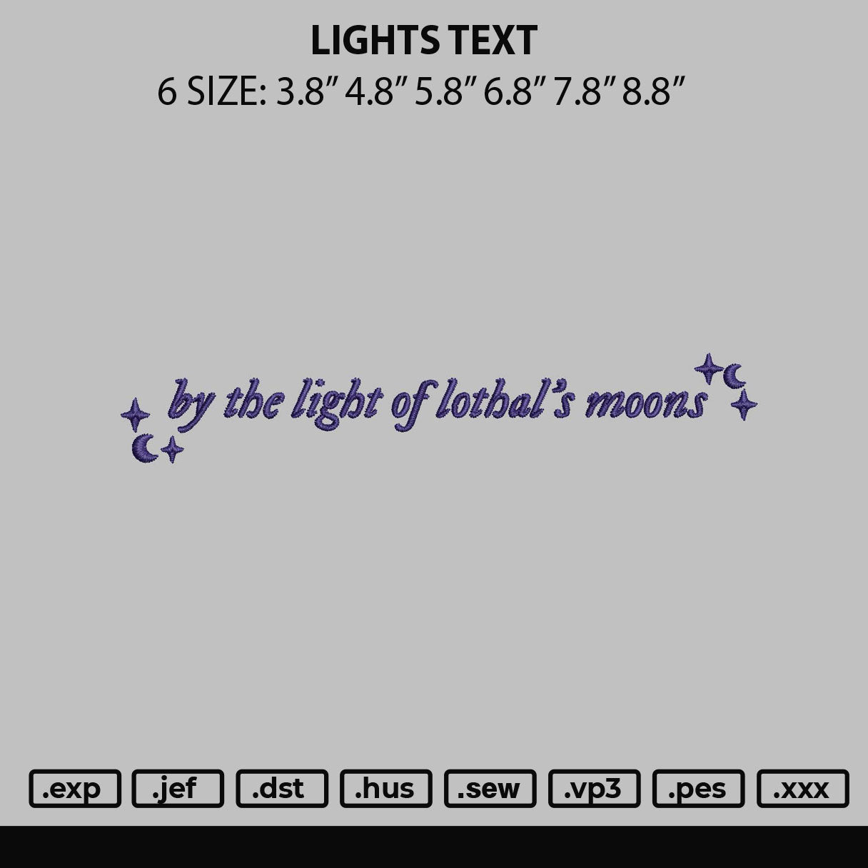 Lights Embroidery File 6 sizes