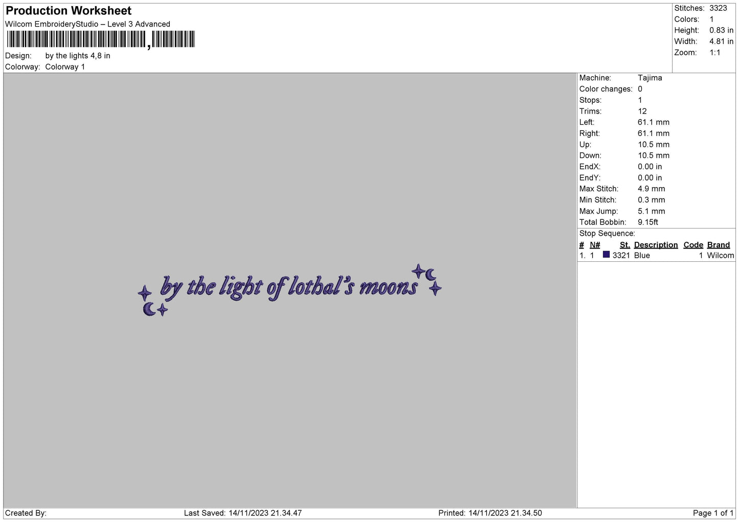 Lights Embroidery File 6 sizes